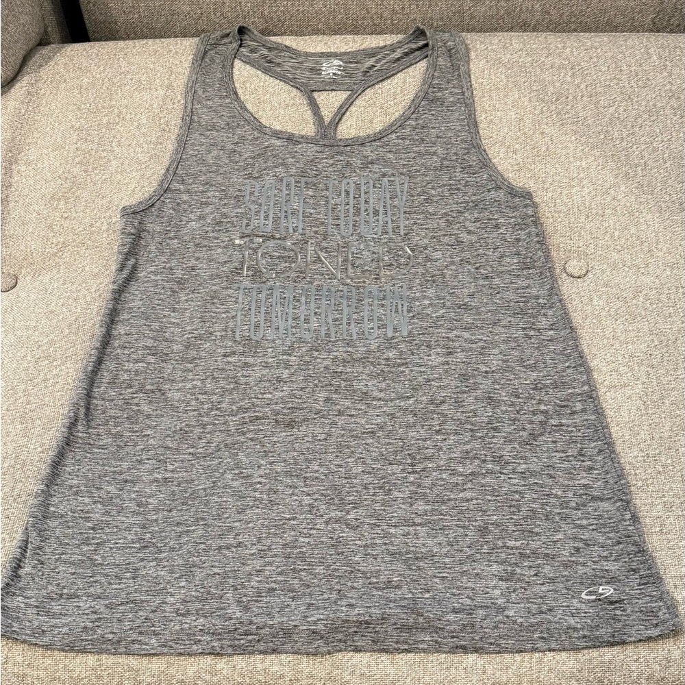 Champion Grey Women's Racerback Activewear Tank Top
